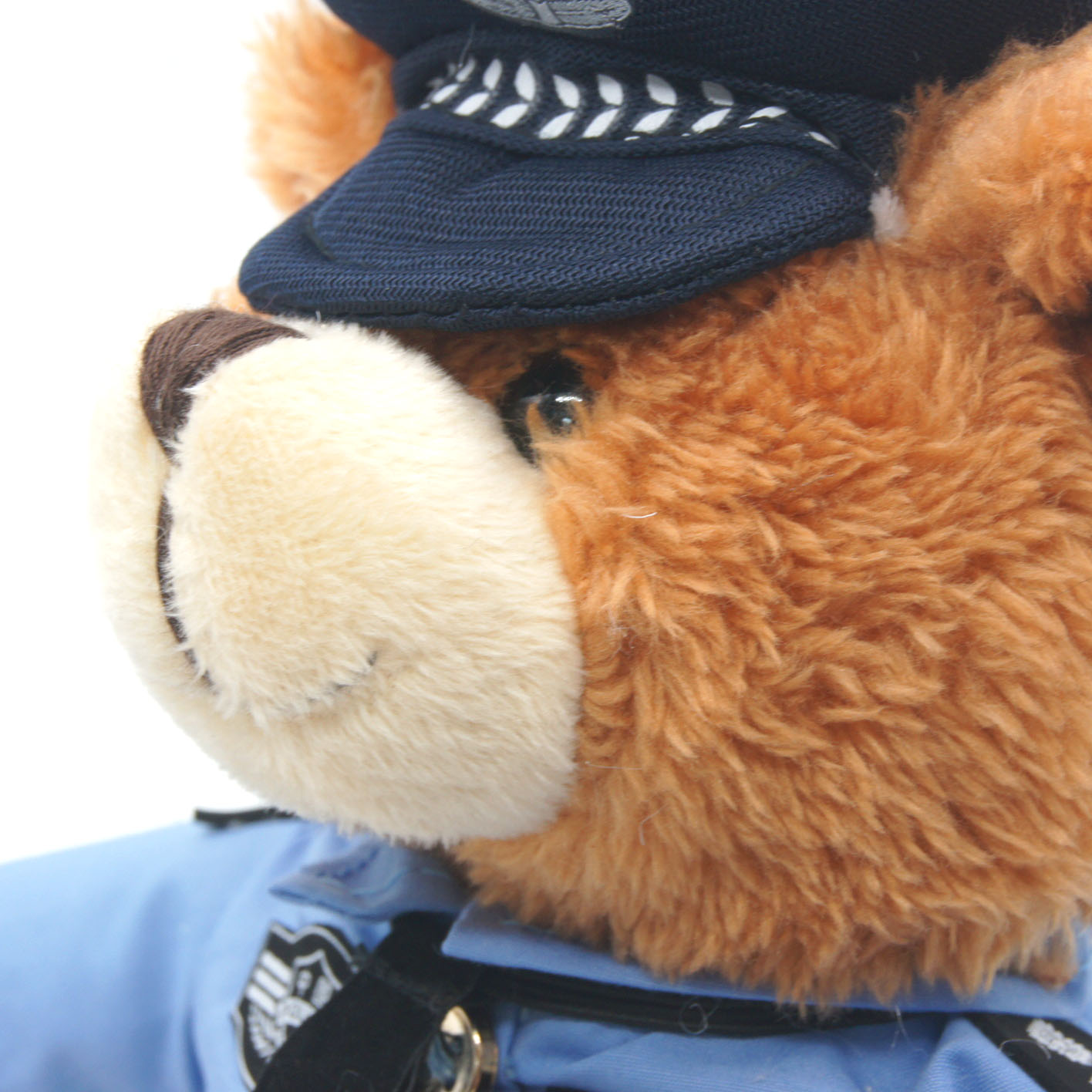 police警察泰迪熊蓝帽制服款毛绒玩具公仔(小号坐高20cm)