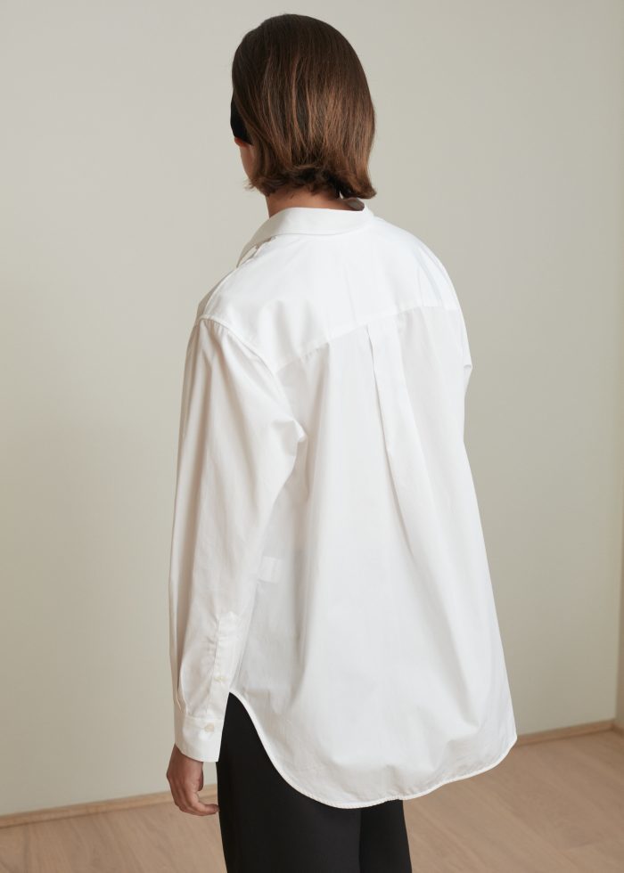 toteme 18ss 白色翻折领衬衫