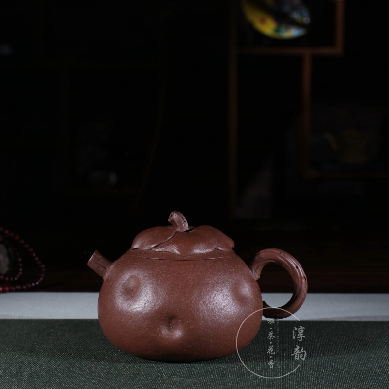 宜兴紫砂壶 竹韵 原矿紫泥 280cc 王月芬 助理工艺美术师 全手工精制