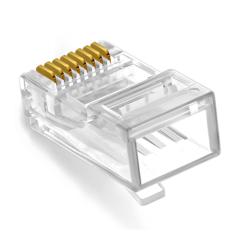 rj45网络水晶头 8p8c镀金电脑网络头子 8芯水晶连接头100个包