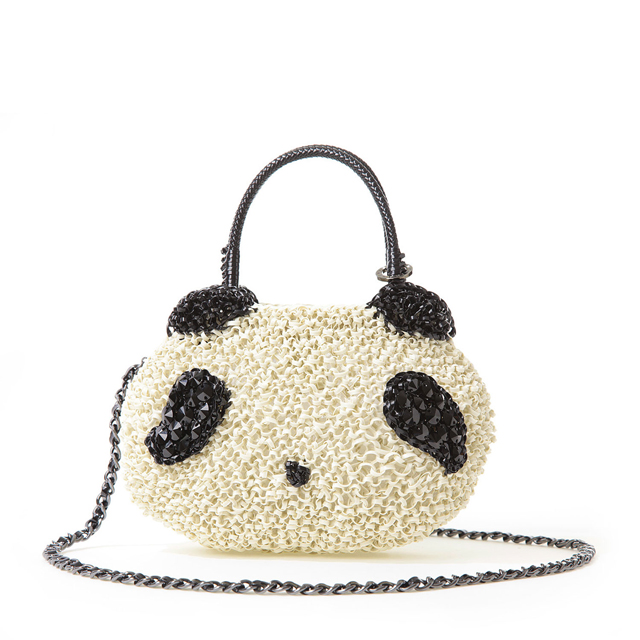 panda系列女士pvc编织手提包pb14s090j9