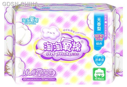 洁伶淘淘氧棉无香型日夜组合10片 商品图0