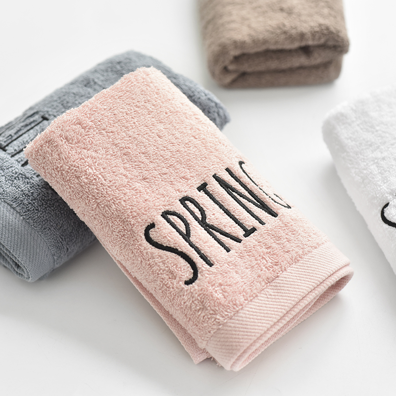 创意英文字母毛巾 简约纯色棉质吸水毛巾男女家用户外旅行洗脸巾