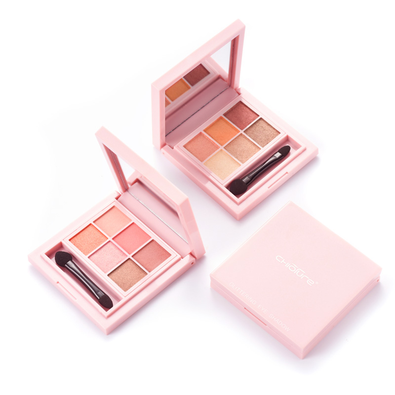 稚优泉六色眼影盘 大地酒红西柚南瓜色哑光珠光懒人少女系彩妆盘