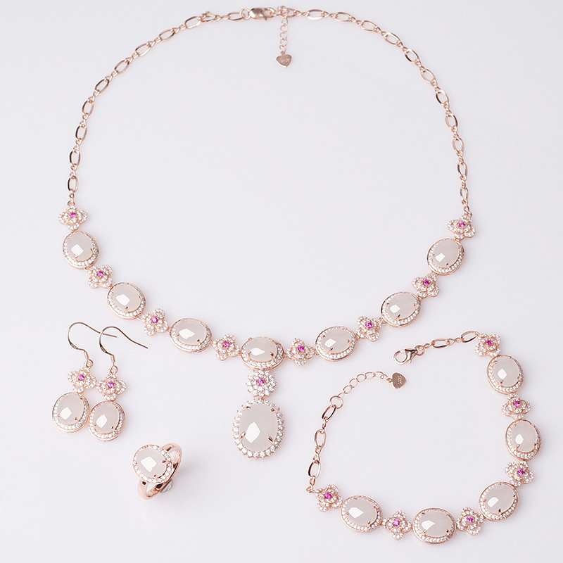 天然和田玉首饰四件套