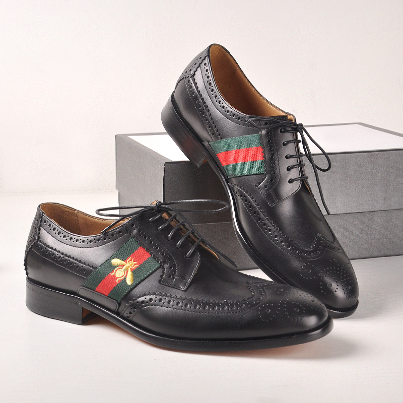 【男鞋】guc 专柜原版 正装 巴洛克蜜蜂刺绣 皮鞋