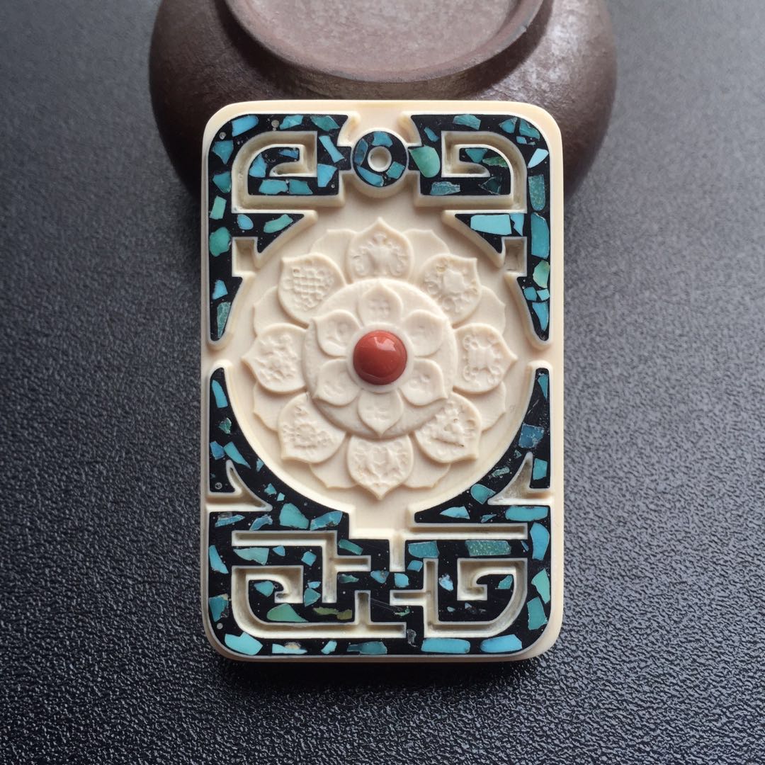 【秒杀特惠】【d44995】猛犸象牙吉祥八宝吊牌