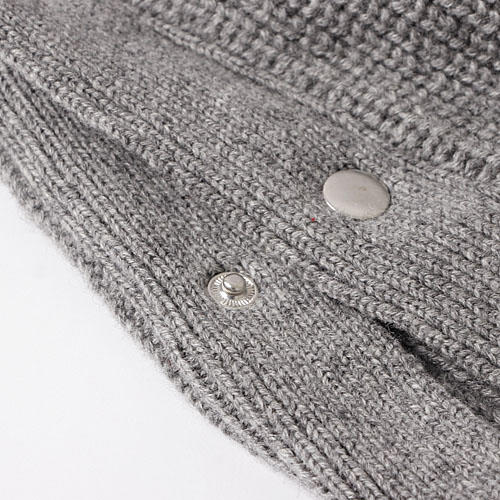 灰色春女V领套头韩版大v领针织毛衣宽松打底衫大码长袖短款 商品图1