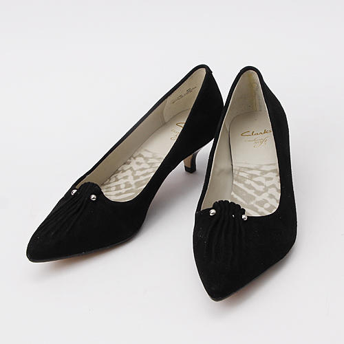 样鞋clarks其乐春秋款黑色女鞋尖头细跟猫跟鞋高跟鞋女C46 商品图0