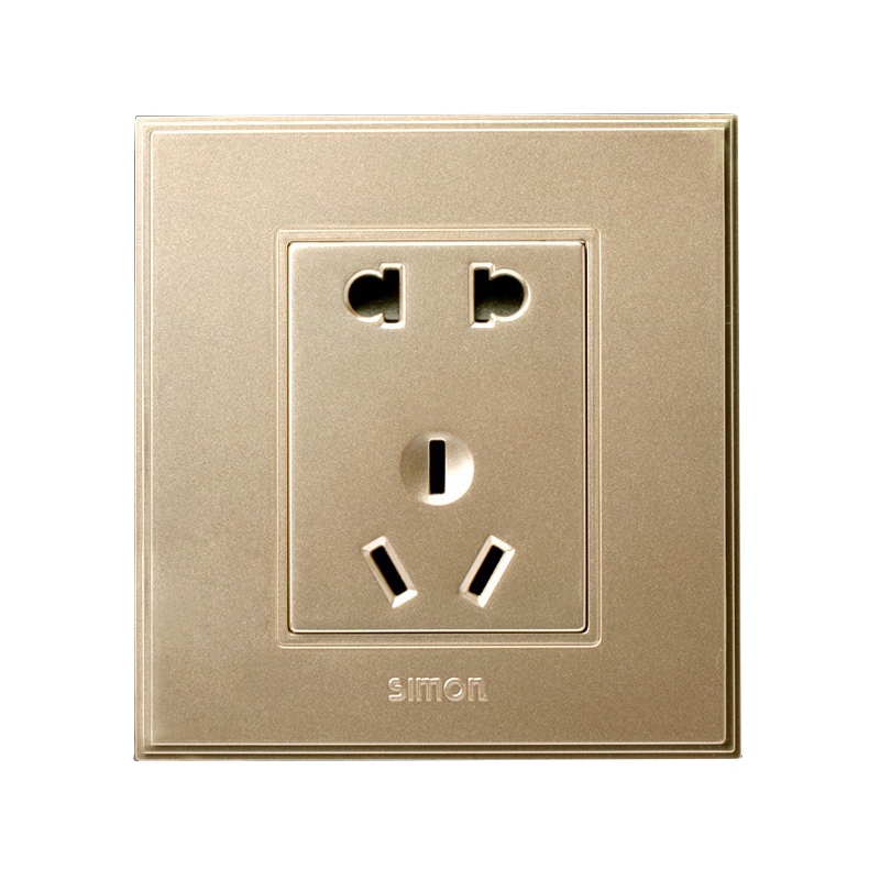 西蒙开关插座56c香槟金 五孔86型i7系列
