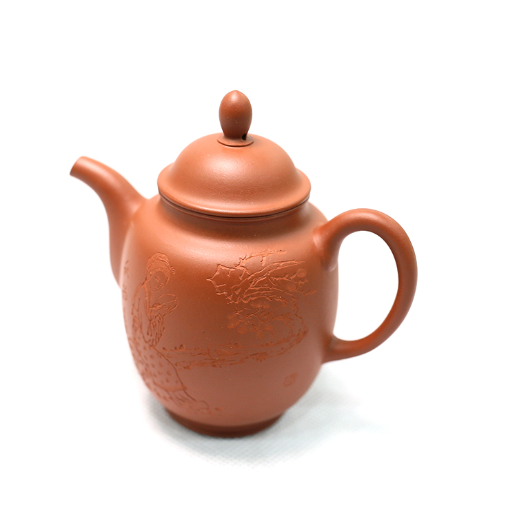 【秋韵】宫灯壶--原矿小红泥--卢伟大师手工紫砂壶