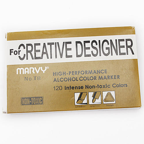 日本进口美辉马克笔软头酒精油性双头马克笔6支黑色  A29 商品图4