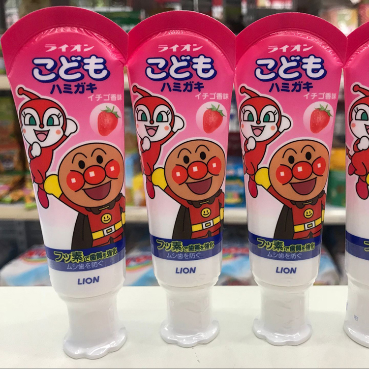 lion 面包超人图案 小童用牙膏(草莓味)