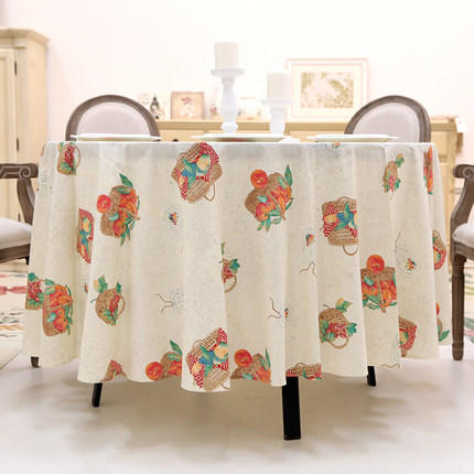 阳春小镇丨圆形桌布餐厅贡缎棉布艺台布 商品图2