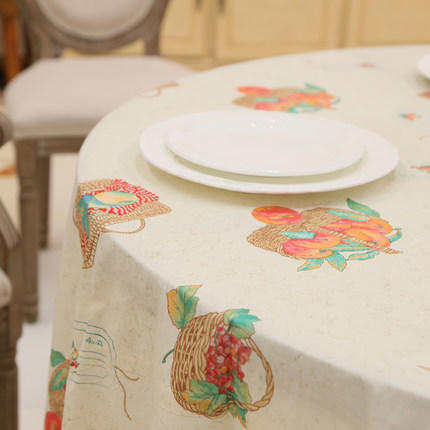 阳春小镇丨圆形桌布餐厅贡缎棉布艺台布 商品图3