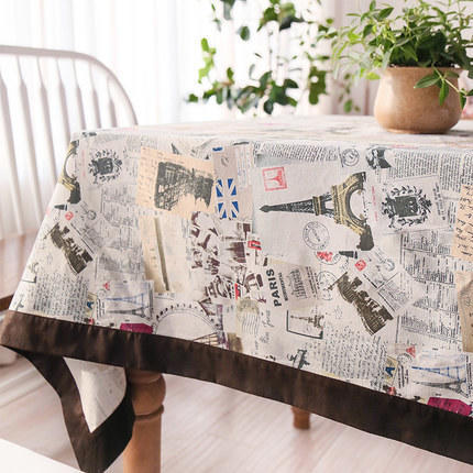 阳春小镇丨现代文艺欧式简约复古报纸台布 商品图0