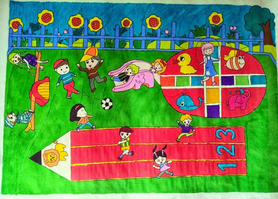 幼儿园的回忆绘画主题图片