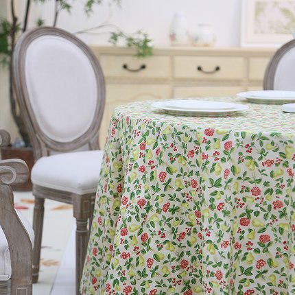 阳春小镇丨圆形桌布餐厅贡缎棉布艺台布 商品图1