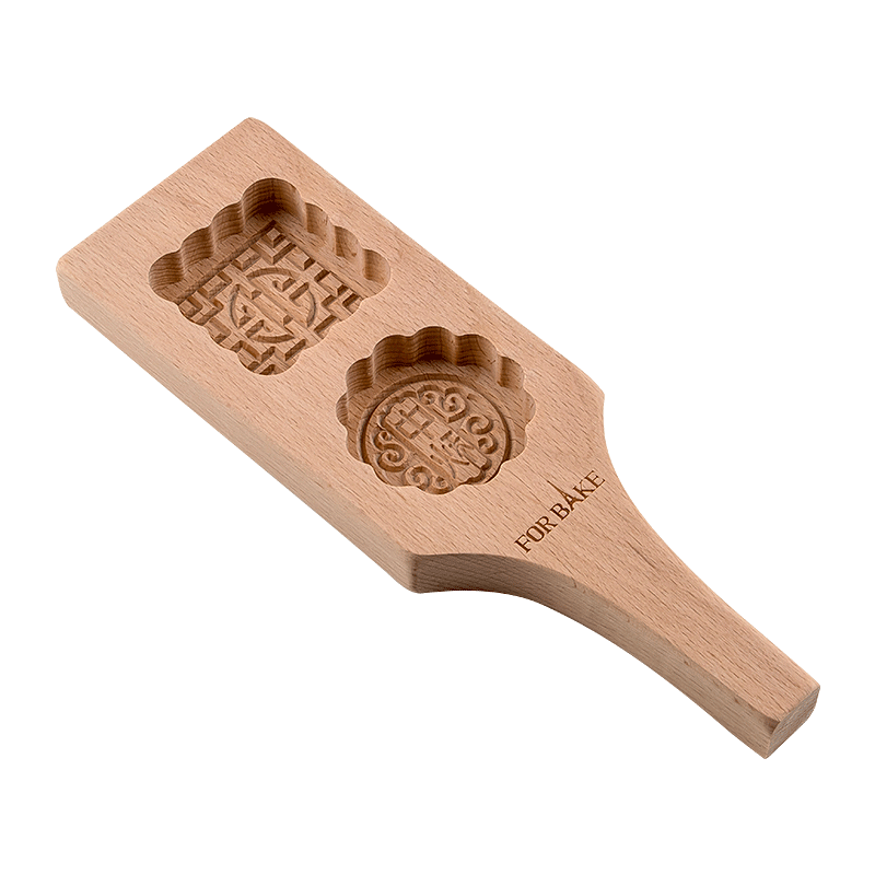 法焙客木制二连月饼模 中秋冰皮月饼糕点馒头模 烘焙模具