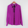 L码长袖衬衫女雪纺衫紫红色甜美春装上衣 E42 商品缩略图0