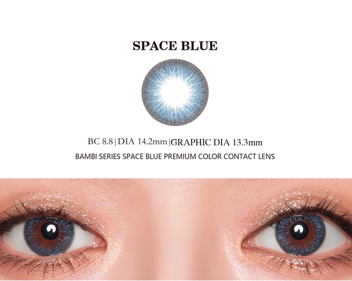 bambi series硅水凝胶 space太空(蓝色)13.3mm - 桔子正品美瞳网