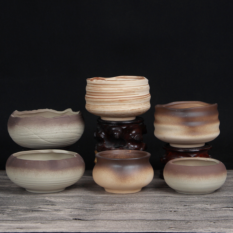 素烧陶瓷多肉花盆大号透气粗陶紫砂个性复古创意简约悬挂吊盆挂盆