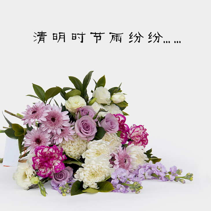 菊花混搭花束-扫墓祭奠追悼念鲜花速递同城清明节