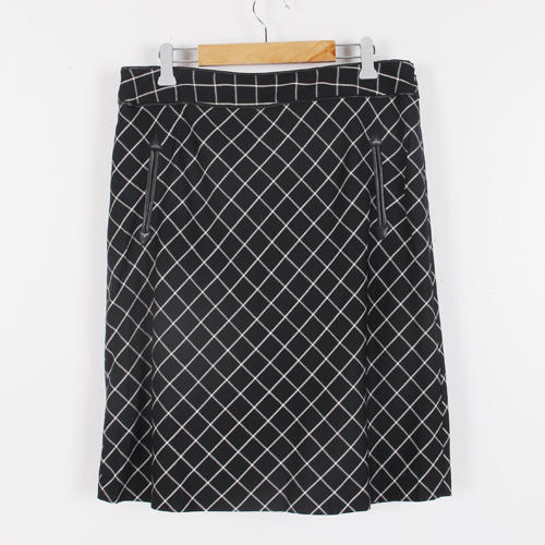 EVENY伊芙心悦 170/78Y码羊毛半裙高腰格子半身裙 E18 商品图1