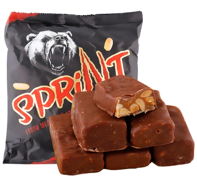 俄罗斯进口黑熊士力架夹心巧克力