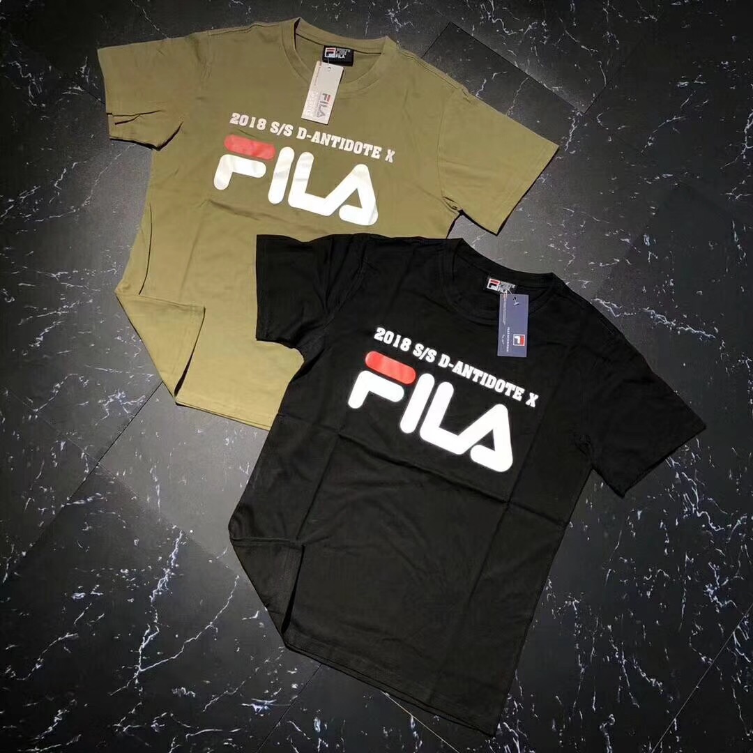 18ss fila菲乐大标 ins同款经典字母大标纯棉圆领t恤