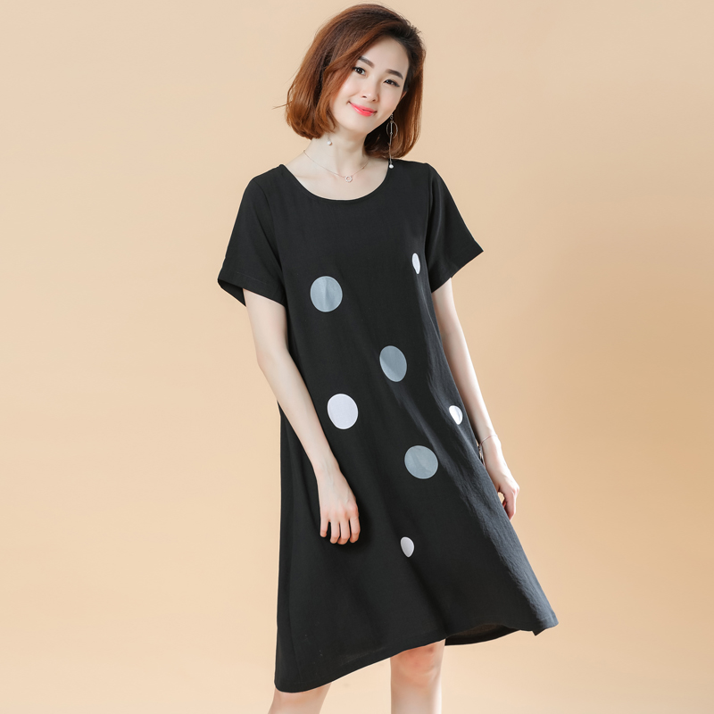 【寒冰紫雨】 m-4xl码大码mm连衣裙春秋女装 新款短袖t恤 加肥加大码