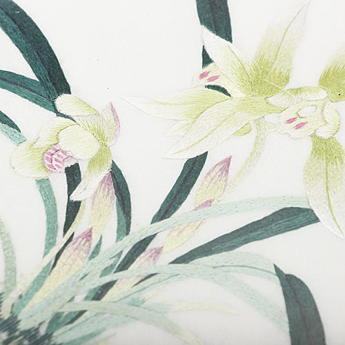 广绣粤绣 纯手工刺绣摆台摆件 双面百合兰花 C21 商品图4