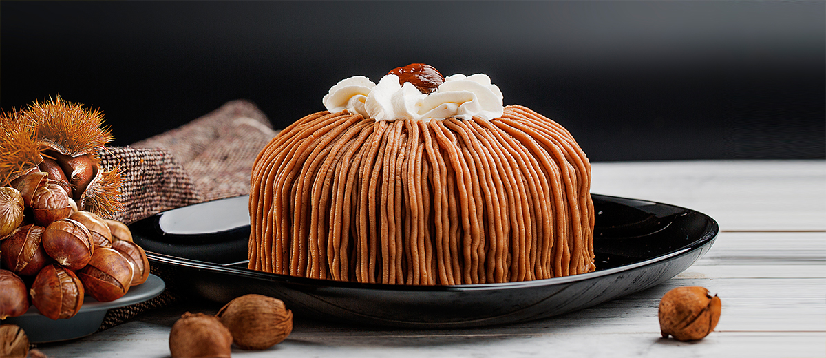 实栗派核桃栗蓉蛋糕walnut chestnut cake