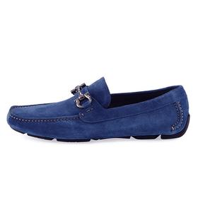 ferragamo 菲拉格慕 男士parigi系列深蓝色牛皮平底商务休闲皮鞋