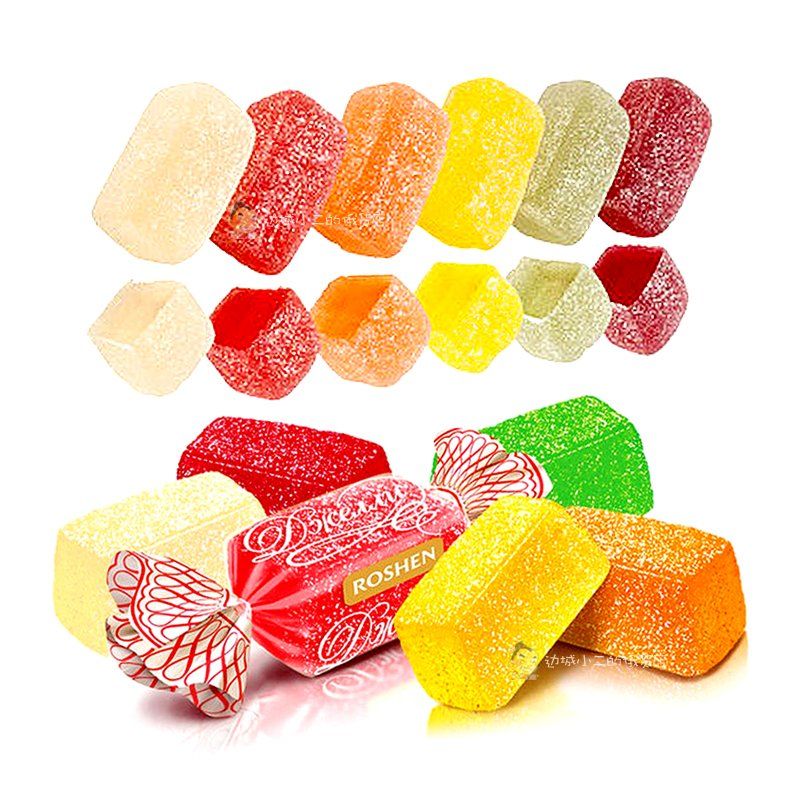 俄罗斯进口如胜果汁夹心软糖 水果味qq糖啫喱橡皮糖