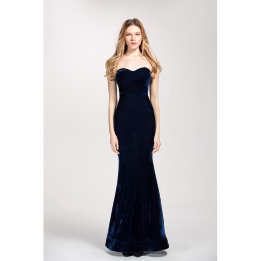 奢华丝绒鱼尾晚礼服 商品图3