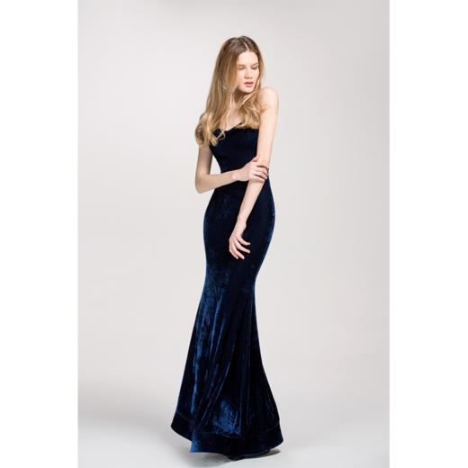 奢华丝绒鱼尾晚礼服 商品图5