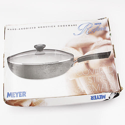 美亚黑色30cm玻璃盖不粘锅单柄炒锅家用C28 商品图6