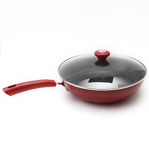 美亚暗红色锅具六件套玻璃盖双汤锅炒锅厨具套装C28 商品图0