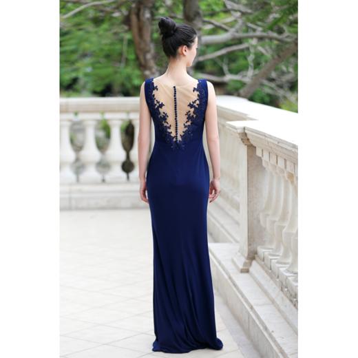 雅致美背弹力晚礼服 商品图1