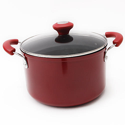 美亚暗红色锅具六件套玻璃盖双汤锅炒锅厨具套装C28 商品图2