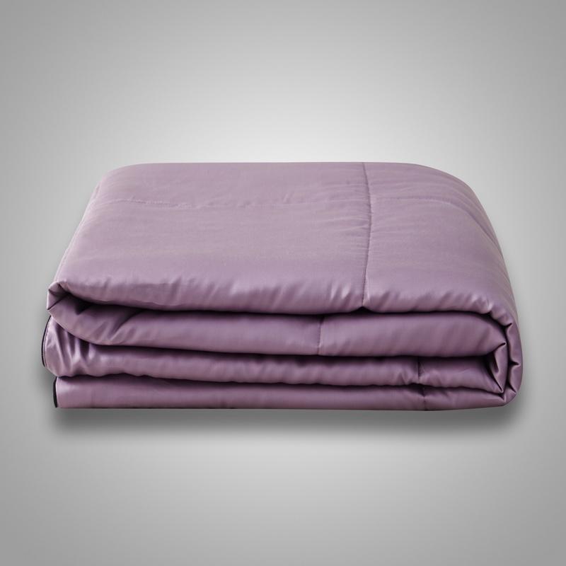 夏季新品60支天丝素色夏被莱赛尔空调被夏凉薄被单人双人被 烟紫