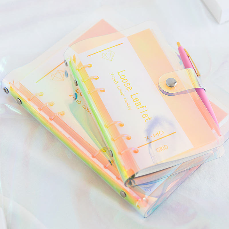 本小姐 炫彩镭射手帐本 学生日记生活记事本 a5/a6手账按扣活页本
