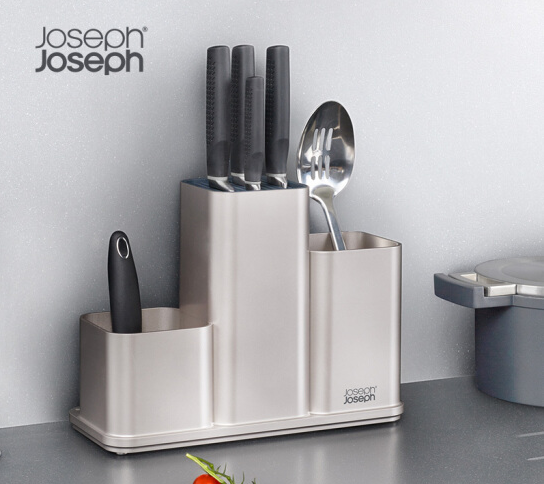 joseph joseph 厨房菜板刀具锅铲小工具防滑防刮收纳盒 银色