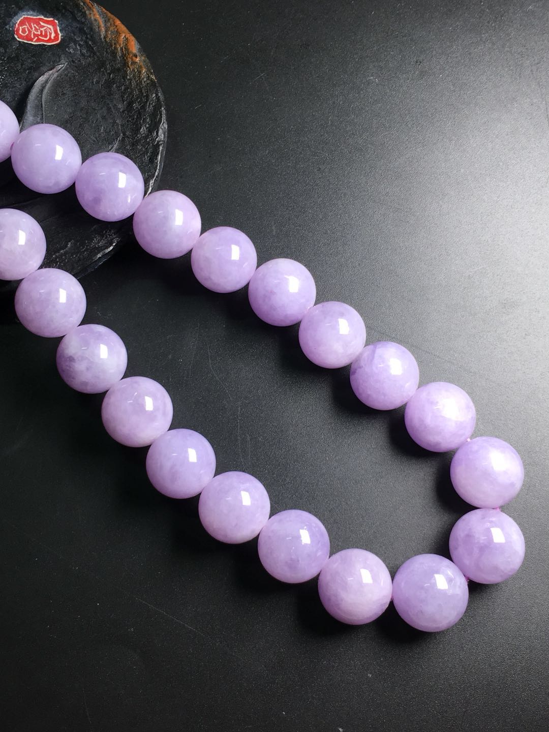 【10744】翡翠糯种紫罗兰佛珠项链