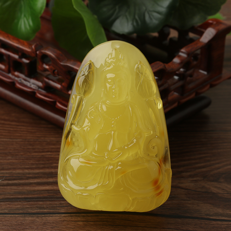 【46078】蜜蜡莲花观音