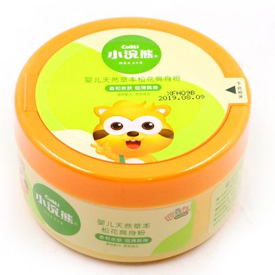 小浣熊源森态婴儿天然草本松花爽身粉