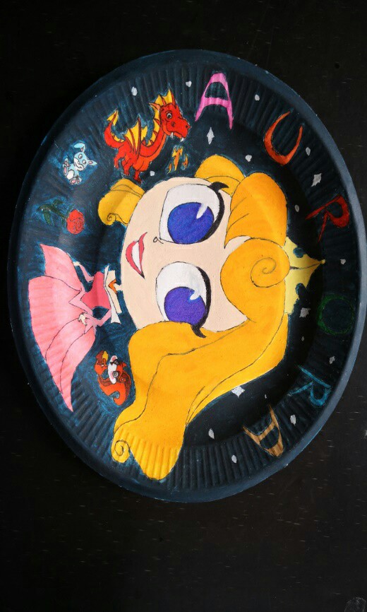 迪士尼公主纸盘画