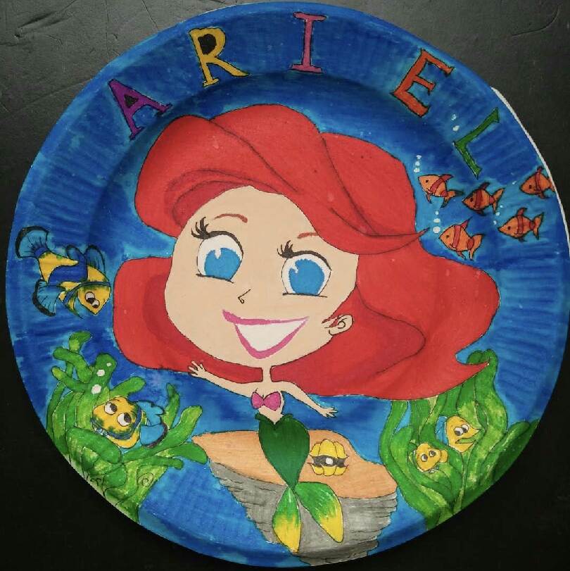 迪士尼公主纸盘画