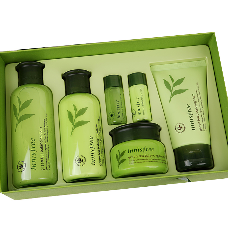 innisfree/悦诗风吟绿茶水乳套装套盒补水保湿平衡六件套盒